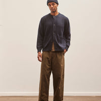 Evan Kinori Two Pleat Pant, Dark Olive Cotton/Linen Gabardine