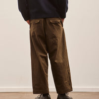 Evan Kinori Two Pleat Pant, Dark Olive Cotton/Linen Gabardine