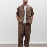 Evan Kinori Short Sleeve Shirt, Sumi Ink Hemp Twill