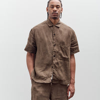 Evan Kinori Short Sleeve Shirt, Sumi Ink Hemp Twill