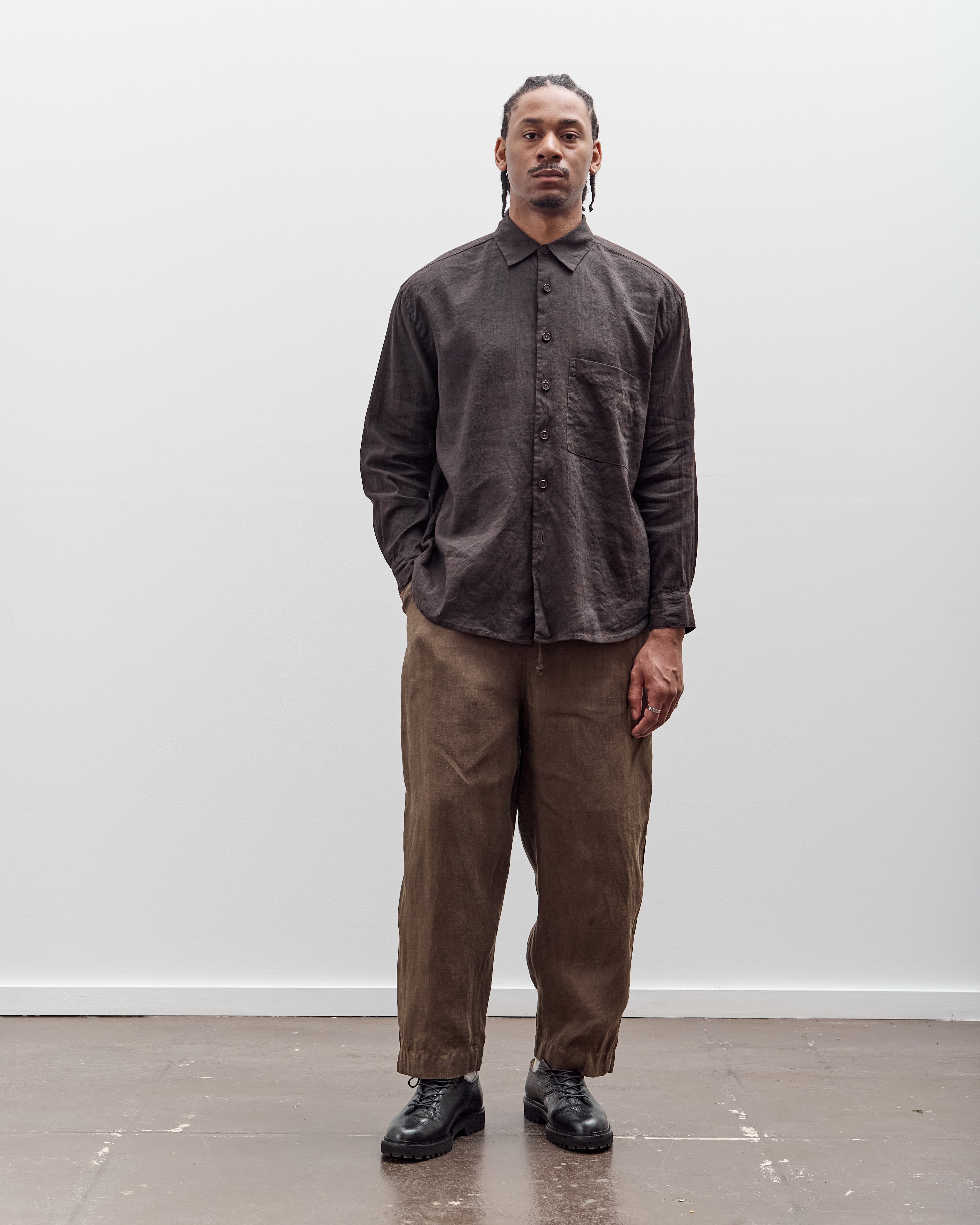 Evan Kinori Big Shirt Two, Yarn Dyed Linen / Cotton Summercloth Evan Kinori Big Shirt Two, Yarn Dyed Linen / Cotton Summercloth