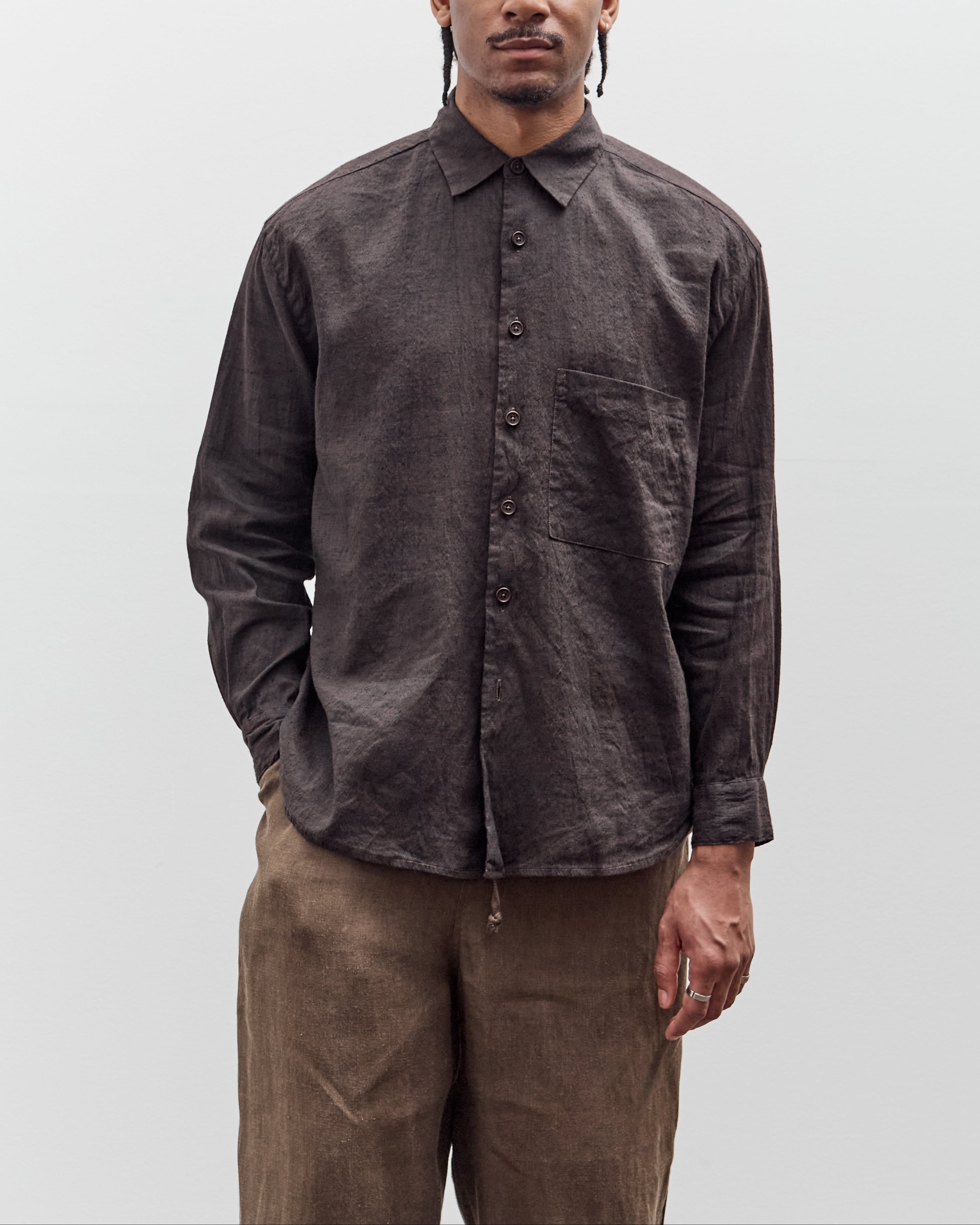 Evan Kinori Big Shirt Two, Yarn Dyed Linen / Cotton Summercloth