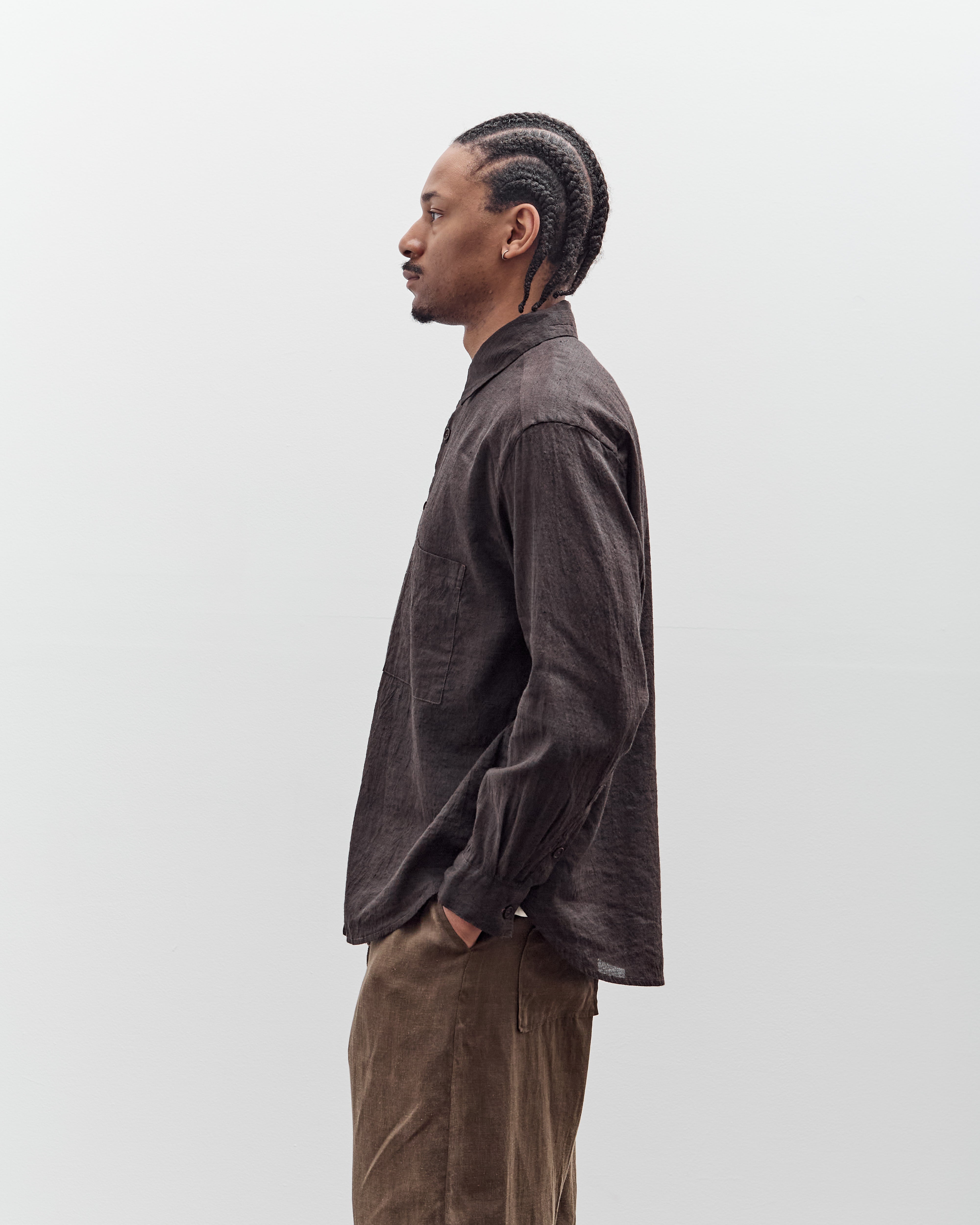 Evan Kinori Big Shirt Two, Yarn Dyed Linen / Cotton Summercloth
