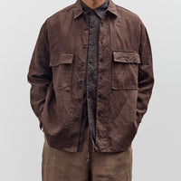 Evan Kinori Big Shirt, Logwood Linen Check