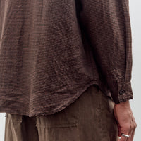 Evan Kinori Big Shirt, Logwood Linen Check