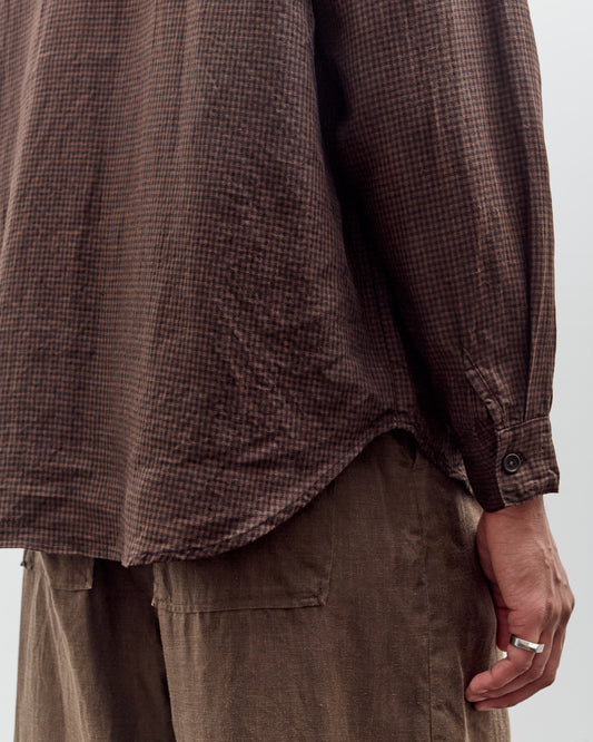 Evan Kinori Big Shirt, Logwood Linen Check