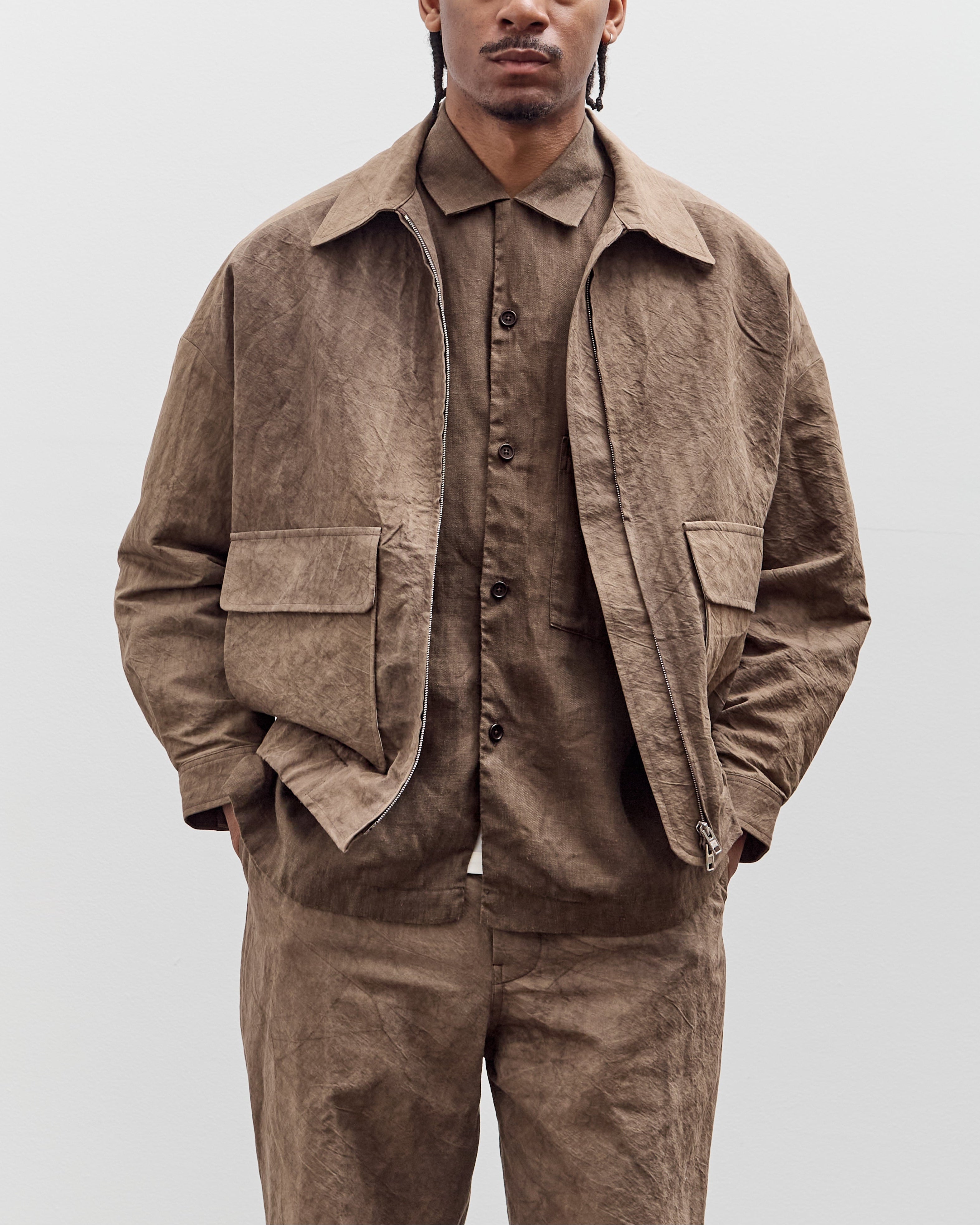 evan kinori パーカー　XL Zip Hooded Sweatshirt - Taupe – evan kinori
