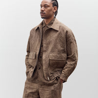 Evan Kinori Zip Jacket Two, Natural Dye Cotton/Washi Twill
