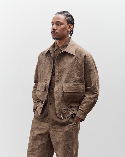 Evan Kinori Zip Jacket Two, Natural Dye Cotton/Washi Twill