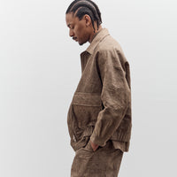 Evan Kinori Zip Jacket Two, Natural Dye Cotton/Washi Twill