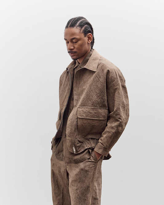 Evan Kinori Zip Jacket Two, Natural Dye Cotton/Washi Twill
