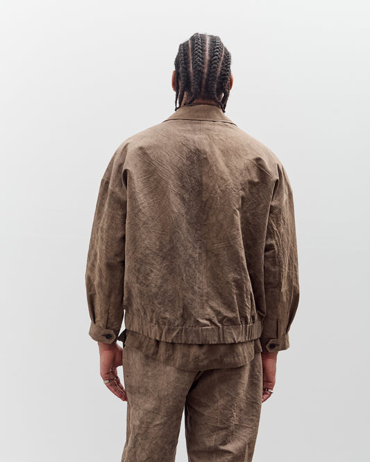 Evan Kinori Zip Jacket Two, Natural Dye Cotton/Washi Twill
