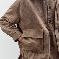 Evan Kinori Zip Jacket Two, Natural Dye Cotton/Washi Twill