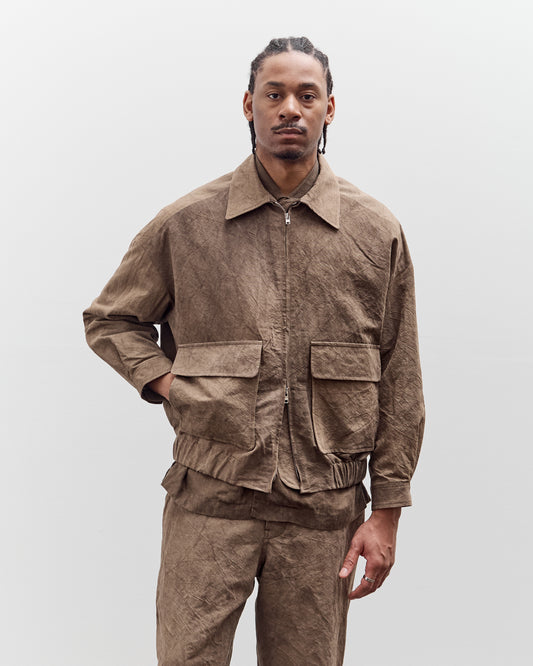 Evan Kinori Zip Jacket Two, Natural Dye Cotton/Washi Twill