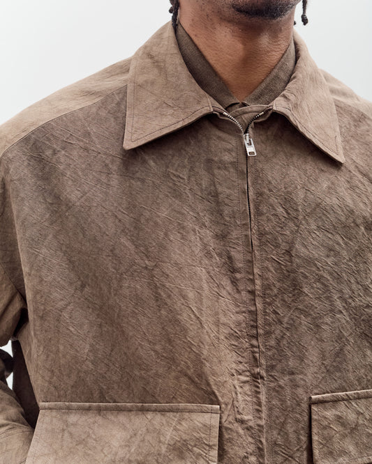 Evan Kinori Zip Jacket Two, Natural Dye Cotton/Washi Twill