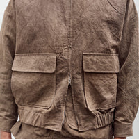 Evan Kinori Zip Jacket Two, Natural Dye Cotton/Washi Twill