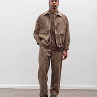 Evan Kinori Single Pleat Pant, Natural Dye Cotton/Washi Twill