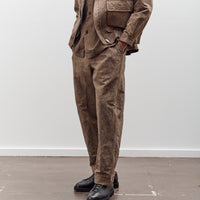 Evan Kinori Single Pleat Pant, Natural Dye Cotton/Washi Twill