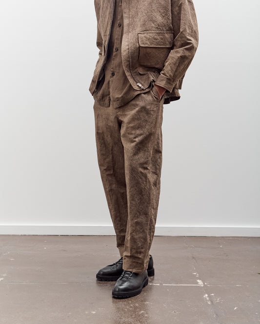 Evan Kinori Single Pleat Pant, Natural Dye Cotton/Washi Twill