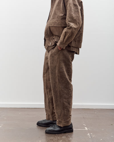 Evan Kinori Single Pleat Pant, Natural Dye Cotton/Washi Twill