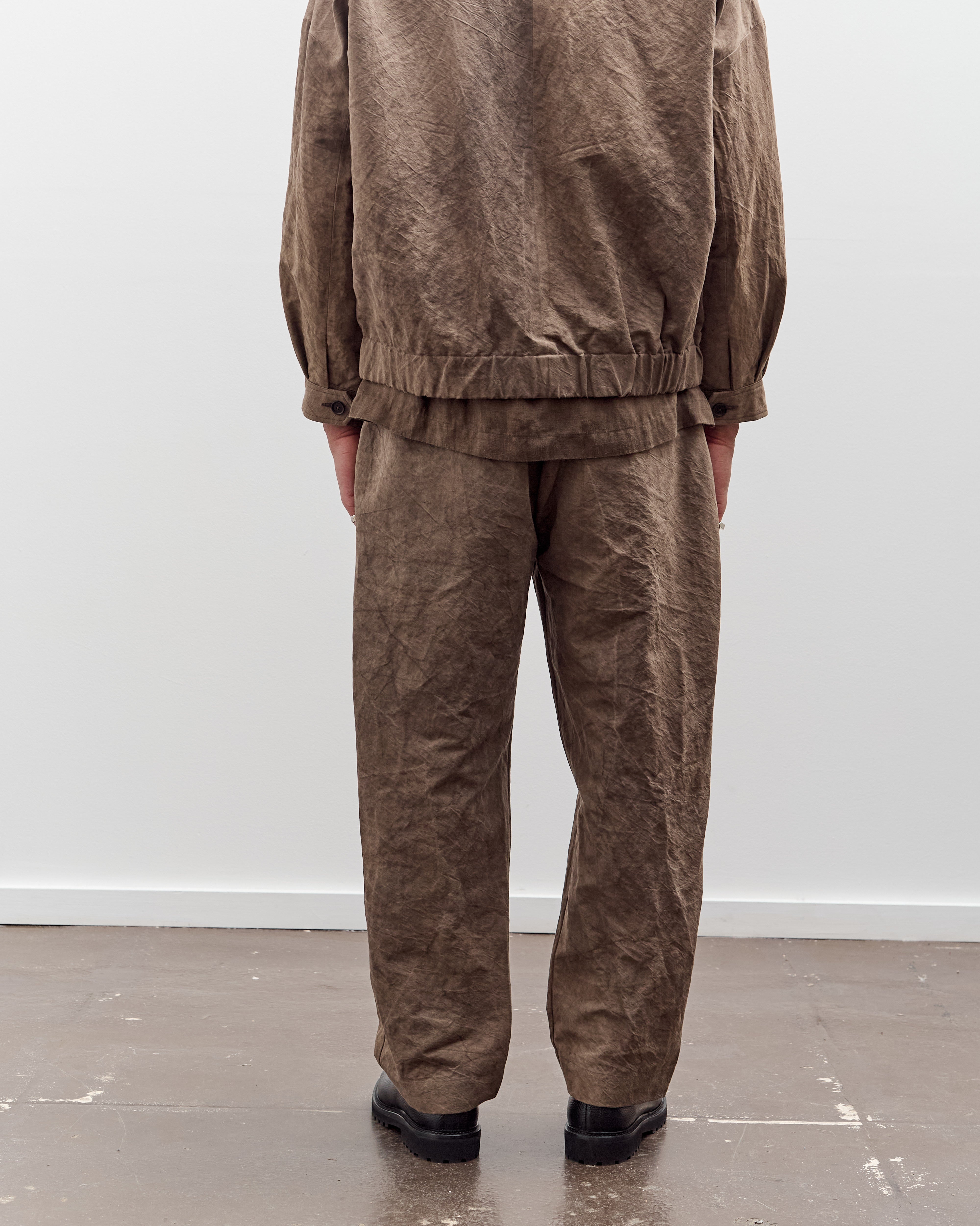 Evan Kinori Single Pleat Pant, Natural Dye Cotton/Washi Twill