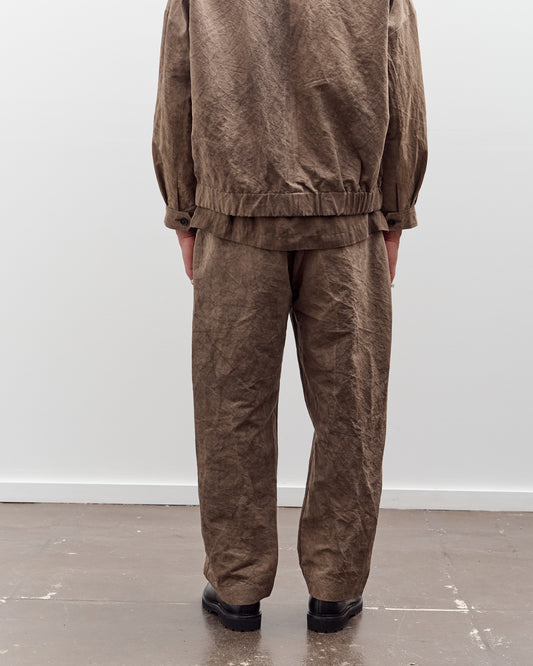 Evan Kinori Single Pleat Pant, Natural Dye Cotton/Washi Twill
