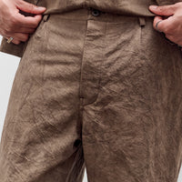 Evan Kinori Single Pleat Pant, Natural Dye Cotton/Washi Twill