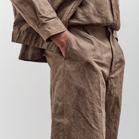 Evan Kinori Single Pleat Pant, Natural Dye Cotton/Washi Twill