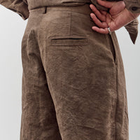 Evan Kinori Single Pleat Pant, Natural Dye Cotton/Washi Twill