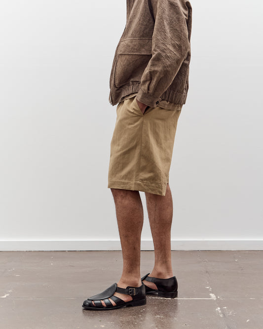 Evan Kinori Two Pleat Short, Gallnut Cotton / Washi Twill