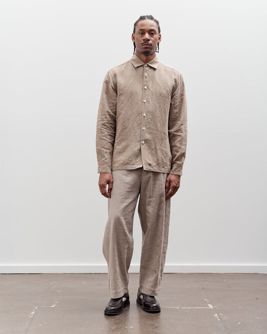 Evan Kinori Flat Hem Shirt, Cold Dye Hemp