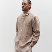 Evan Kinori Flat Hem Shirt, Cold Dye Hemp