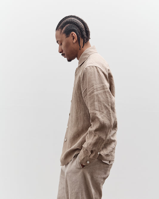 Evan Kinori Flat Hem Shirt, Cold Dye Hemp