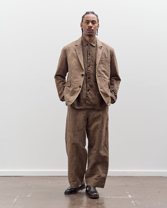 Evan Kinori Three Button Jacket, Natural Dye Cotton/Washi Twill