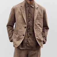 Evan Kinori Three Button Jacket, Natural Dye Cotton/Washi Twill