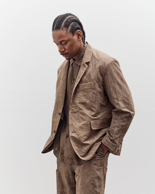 Evan Kinori Three Button Jacket, Natural Dye Cotton/Washi Twill