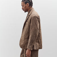 Evan Kinori Three Button Jacket, Natural Dye Cotton/Washi Twill