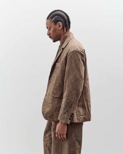 Evan Kinori Three Button Jacket, Natural Dye Cotton/Washi Twill