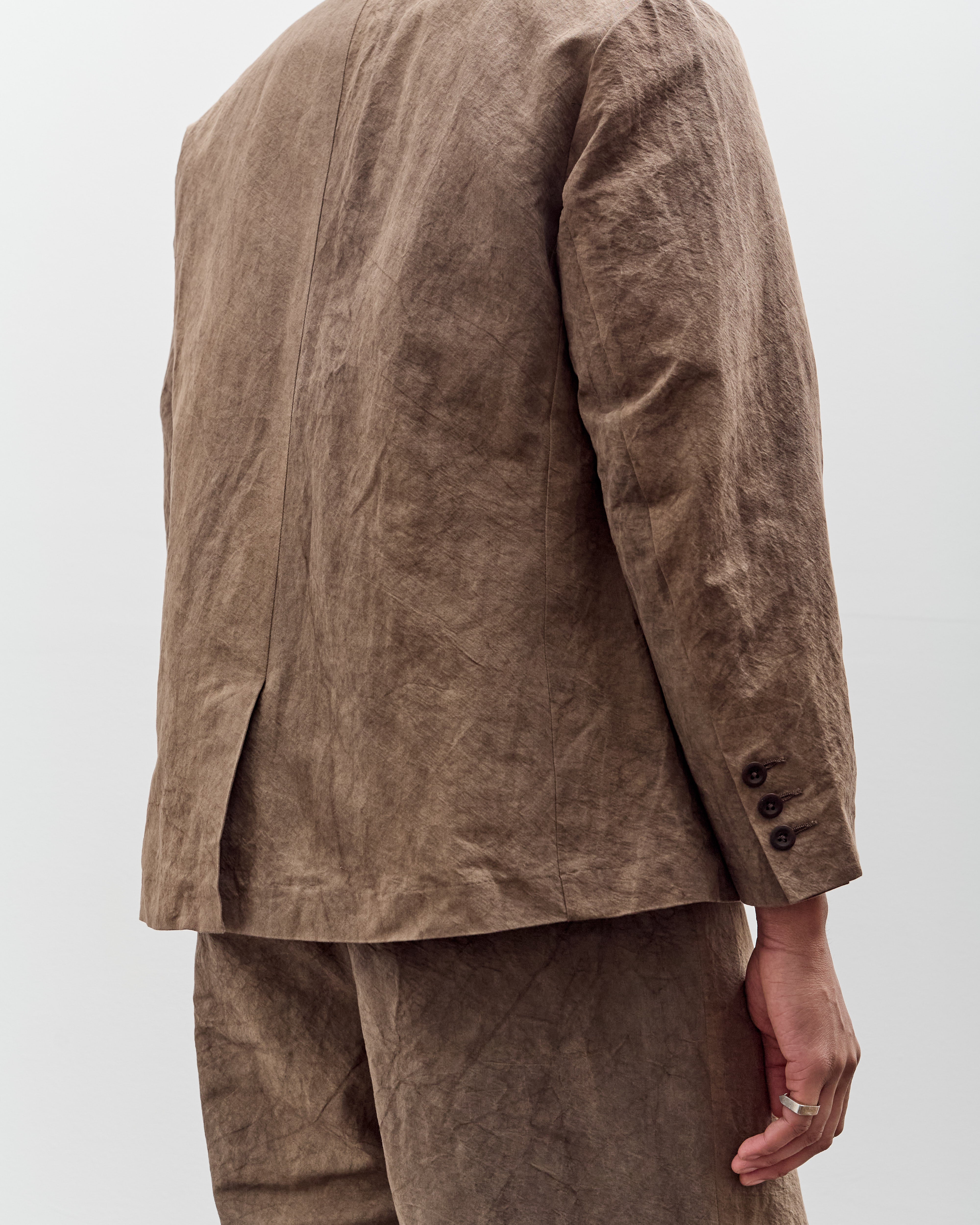 Evan Kinori Three Button Jacket, Natural Dye Cotton/Washi Twill