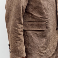 Evan Kinori Three Button Jacket, Natural Dye Cotton/Washi Twill
