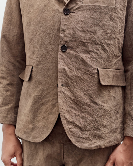 Evan Kinori Three Button Jacket, Natural Dye Cotton/Washi Twill