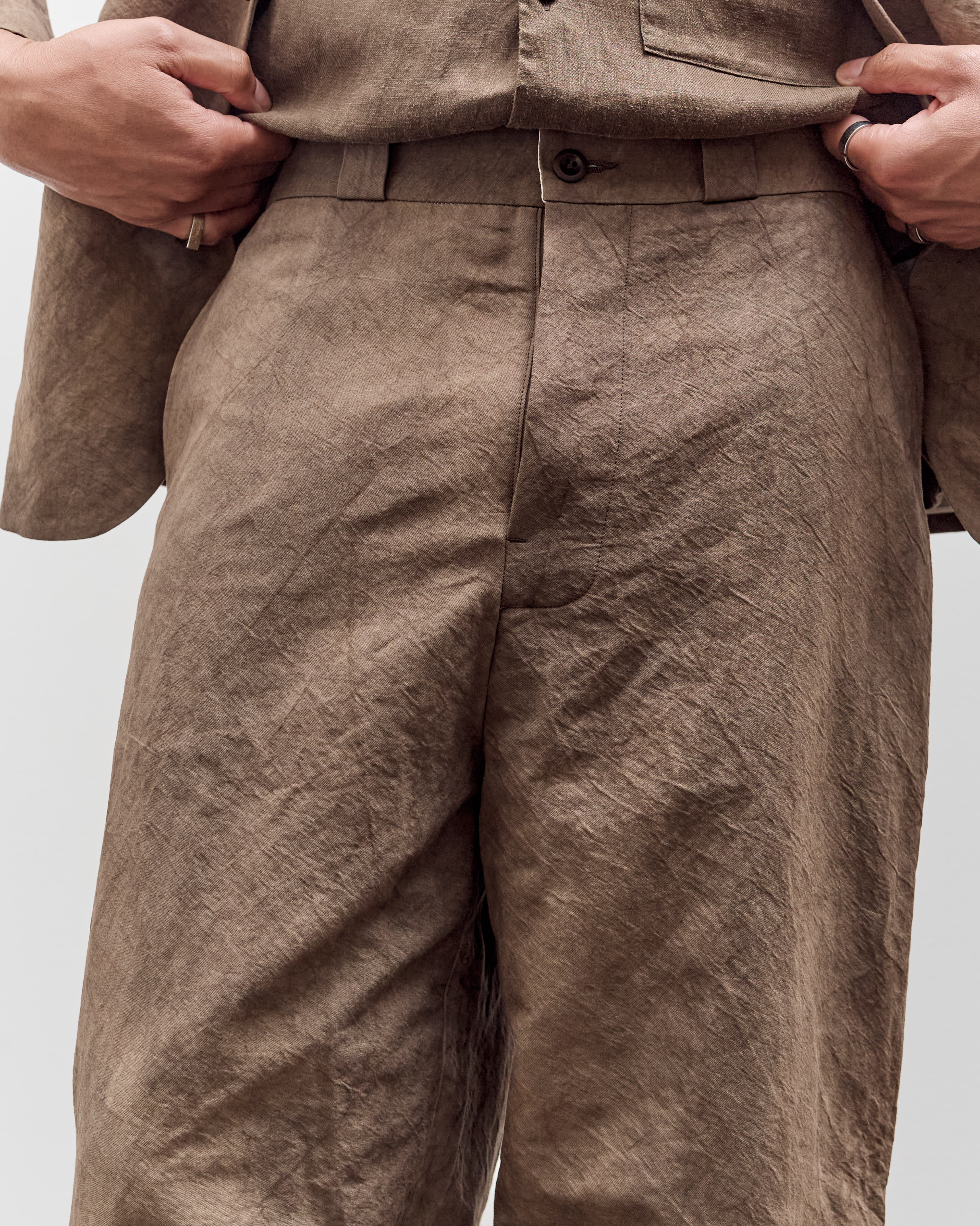 Evan Kinori Flat Front Pant, Natural Dye Cotton/Washi Twill
