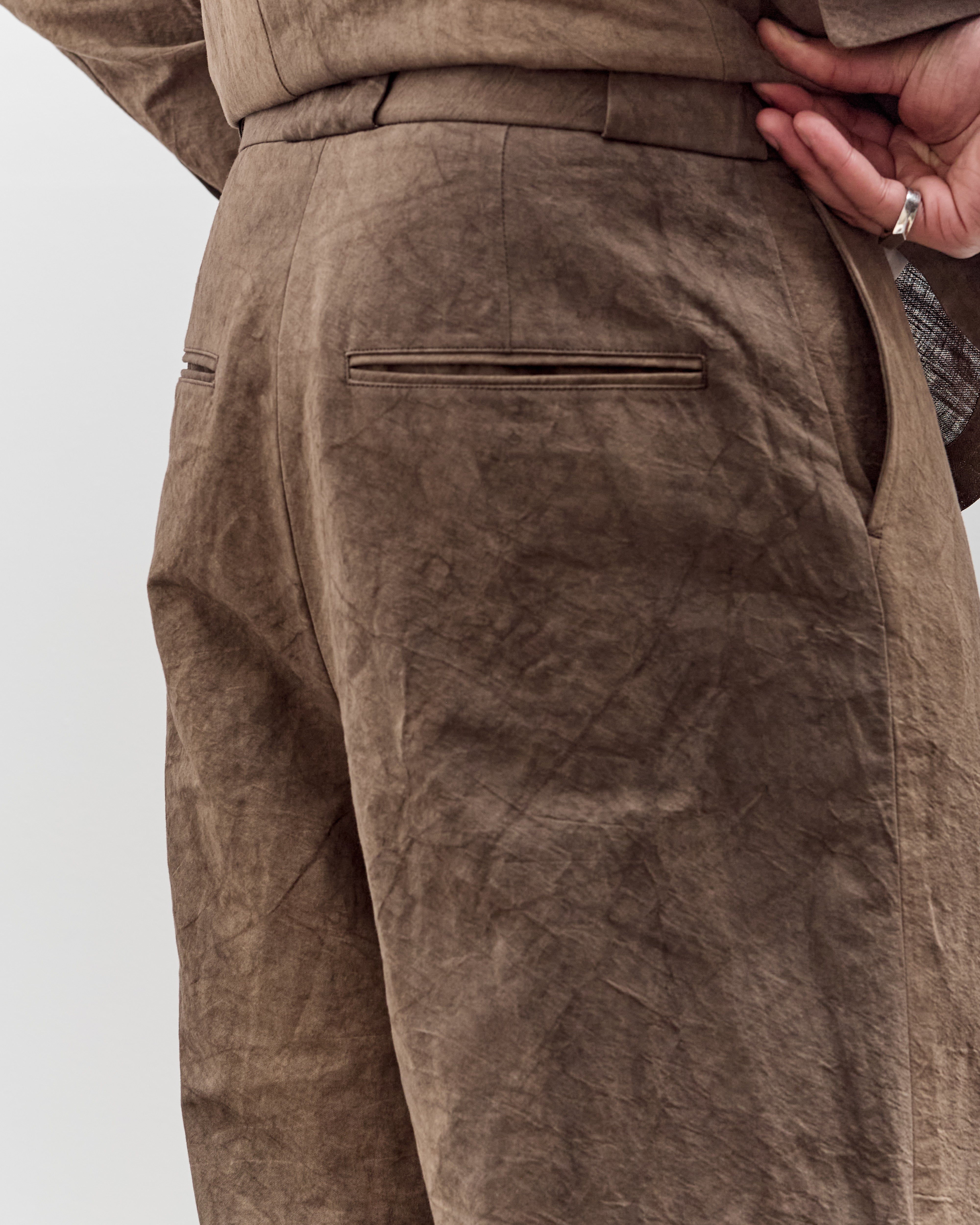 Evan Kinori Flat Front Pant, Natural Dye Cotton/Washi Twill