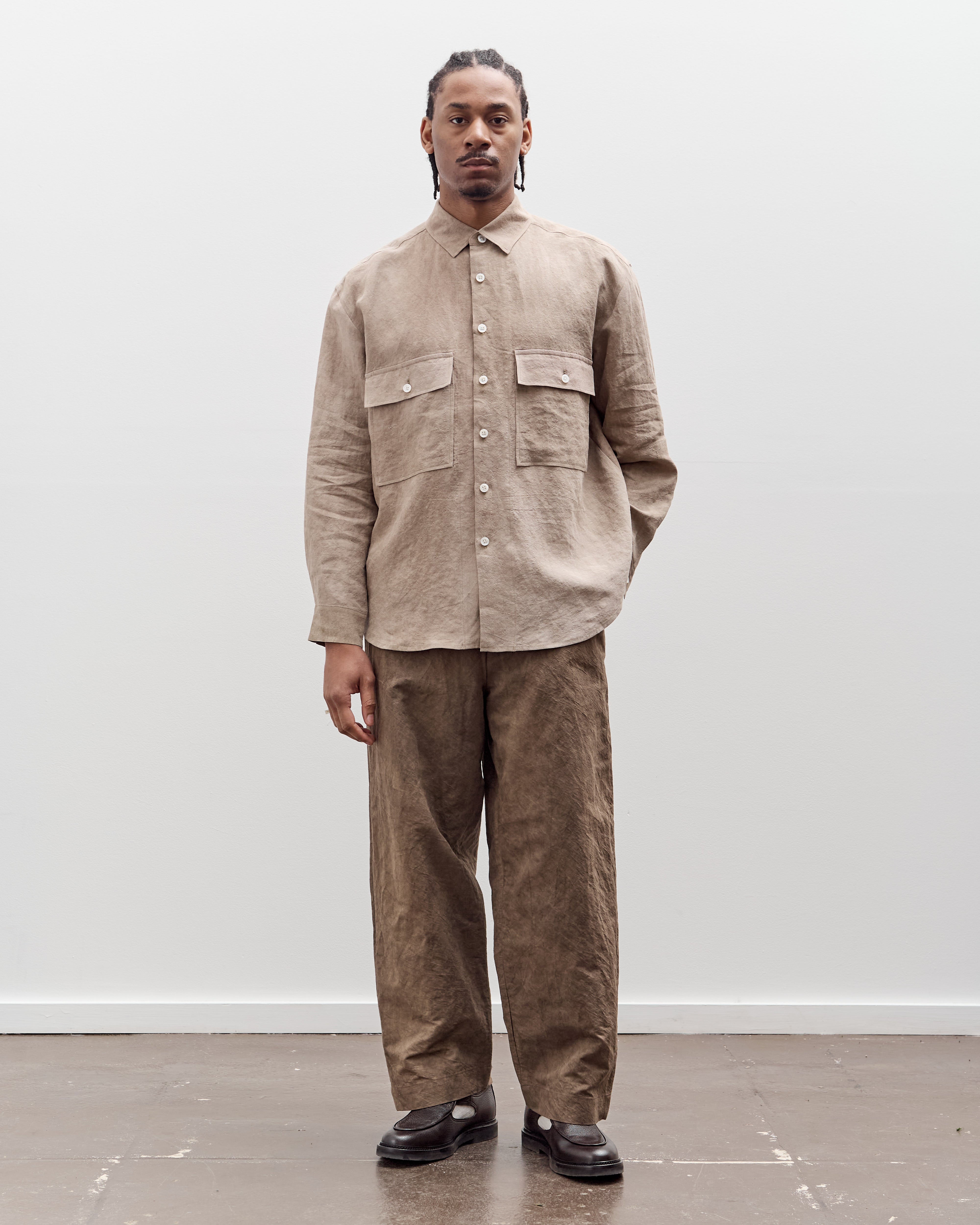 Evan Kinori Big Shirt, Cold Dye Hemp – Glasswing