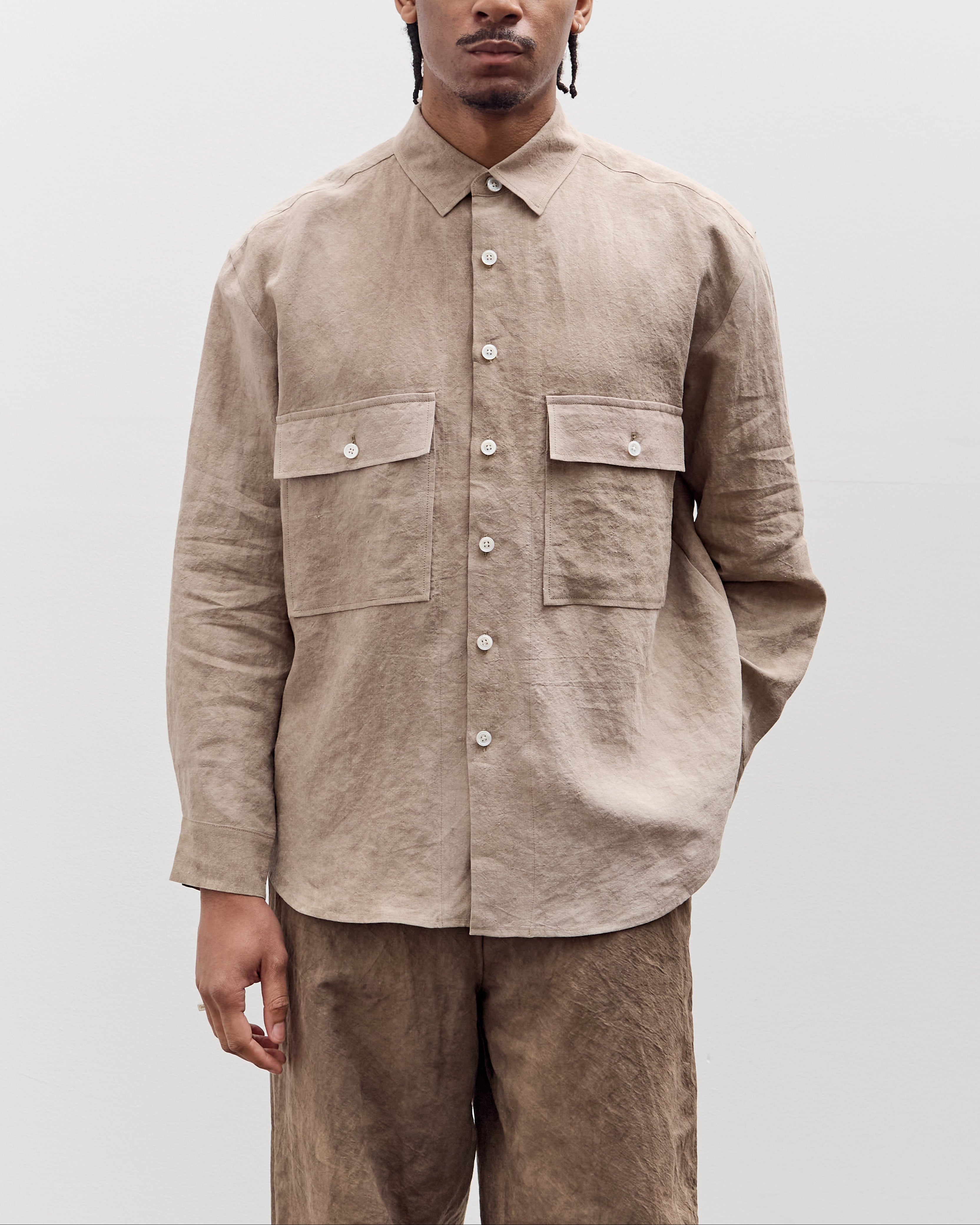 Evan Kinori Big Shirt, Cold Dye Hemp – Glasswing