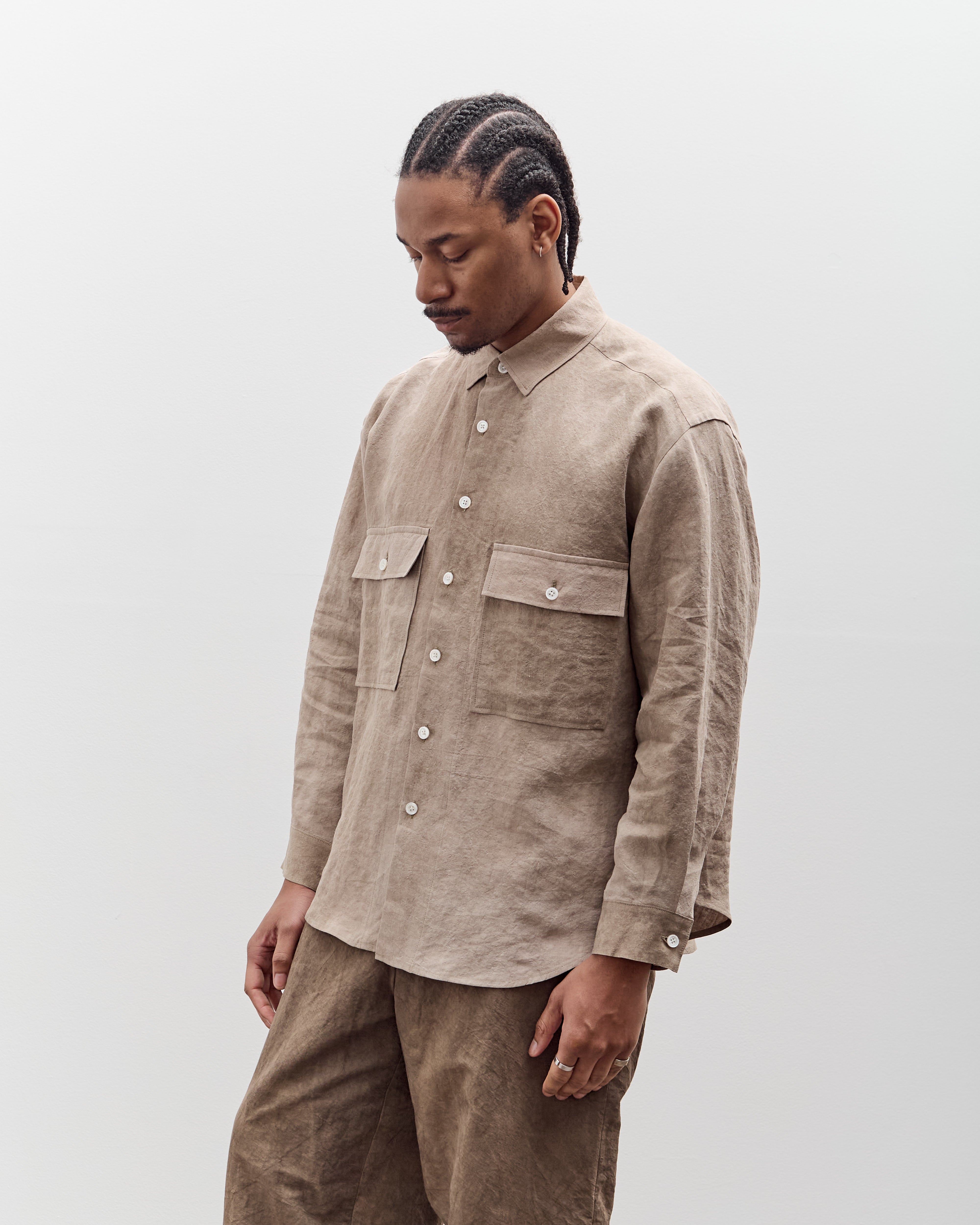 Evan Kinori Big Shirt, Cold Dye Hemp – Glasswing