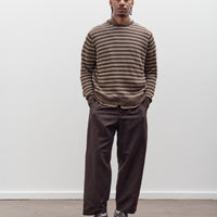 Evan Kinori Thin Stripe Sweater, Brown / Taupe Linen