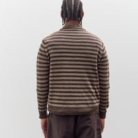 Evan Kinori Thin Stripe Sweater, Brown / Taupe Linen