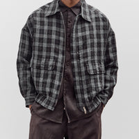 Evan Kinori Zip Jacket Two, Yarn Dyed Check