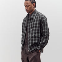 Evan Kinori Zip Jacket Two, Yarn Dyed Check